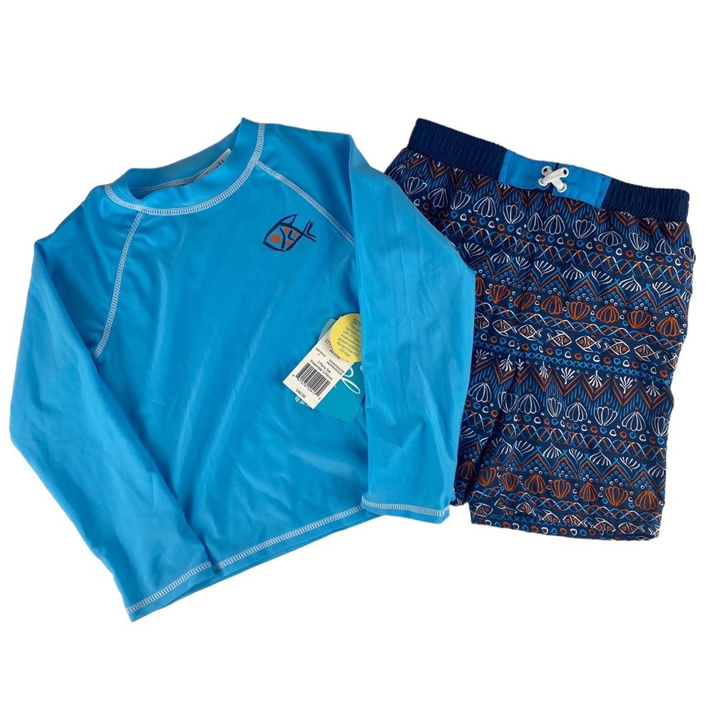 NWT Sol Swim Rashguard & Swim Trunks Set - Size 4